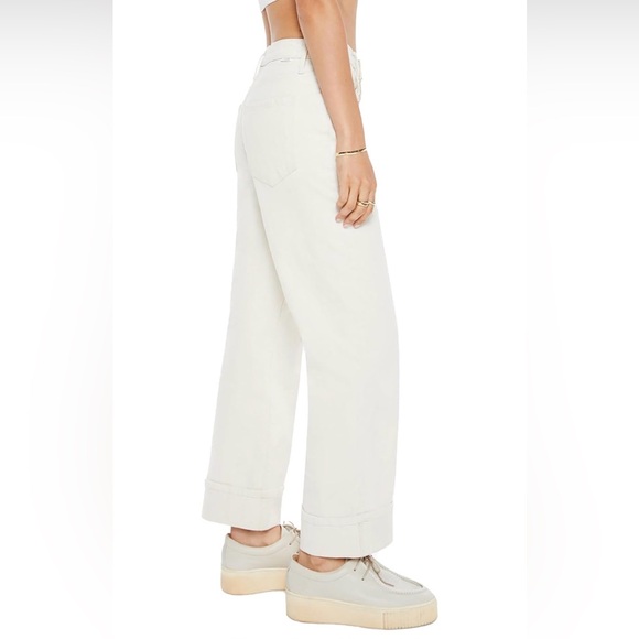 MOTHER The Spitfire Ankle Cuff Jean in ‘Act Natural’ White